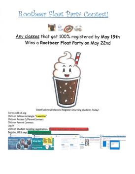 Get Registered for a chance to win a Rootbeer Float party